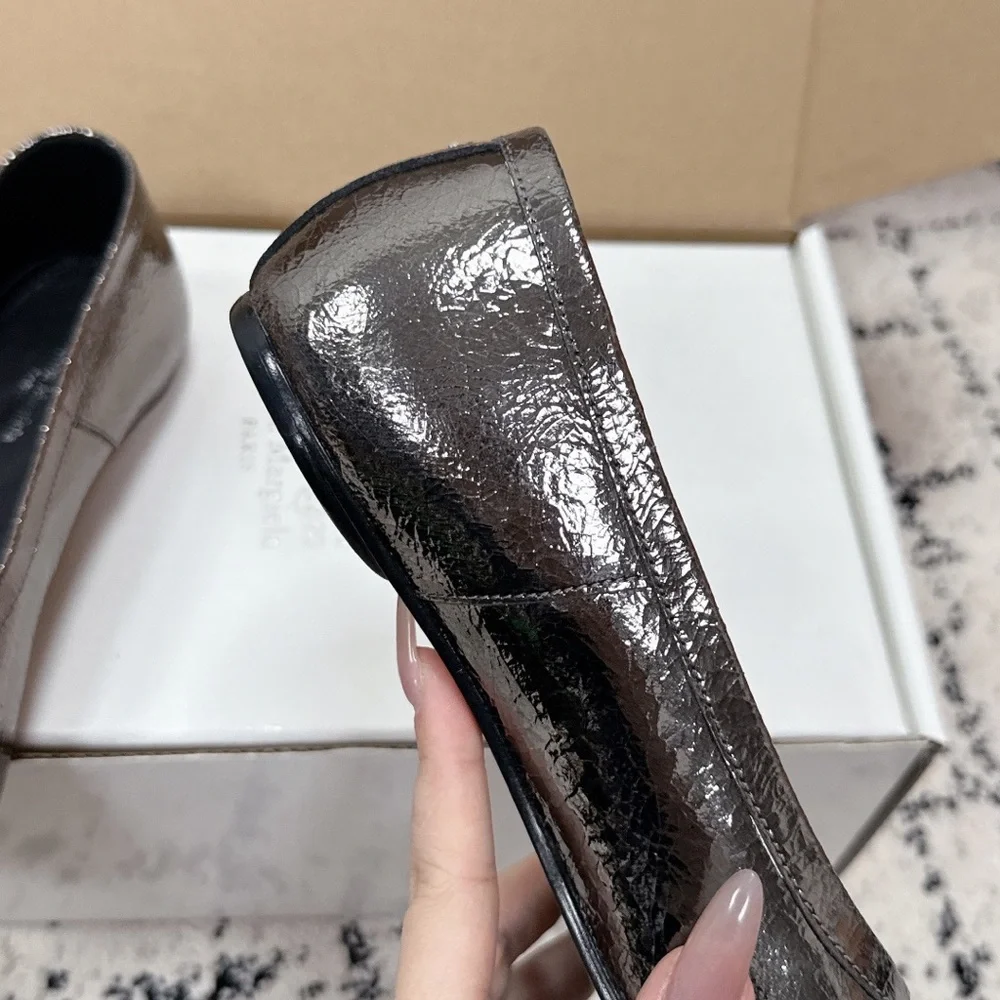 Maison Martin Margiela Metallic Bronze Tabi Leather Flats